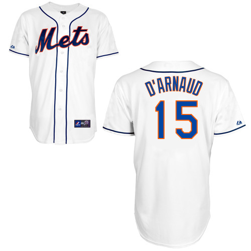 Travis d-Arnaud #15 mlb Jersey-New York Mets Women's Authentic Alternate 2 White Cool Base Baseball Jersey